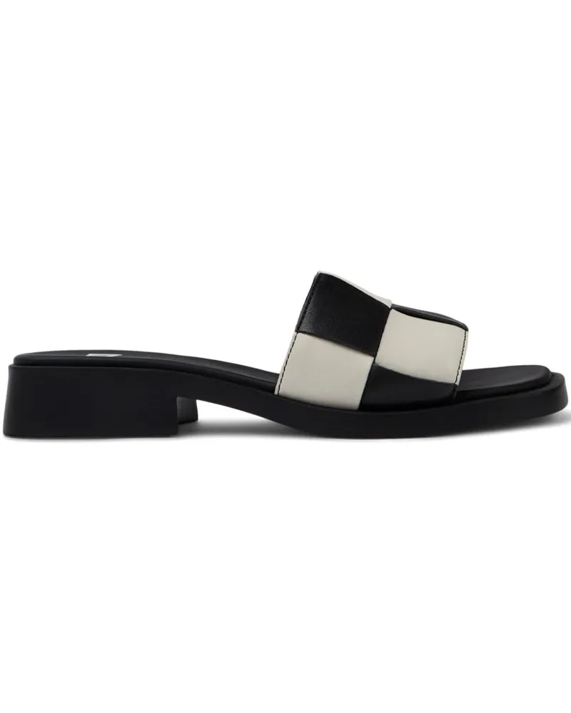 Camper Karierte Dana Twins Sandalen - Schwarz Schwarz