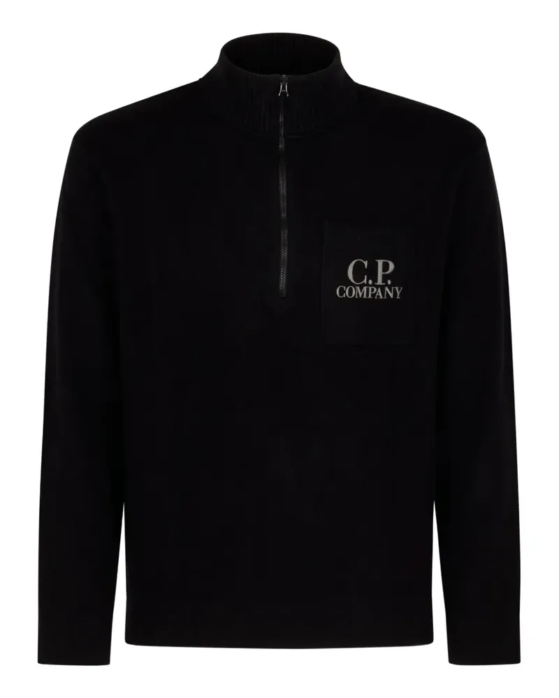 C.P. Company Pullover mit kurzem Reißverschluss - Schwarz Schwarz