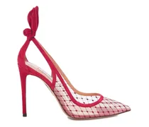 Stiletto-Pumps mit Mesh-Einsatz - Rot