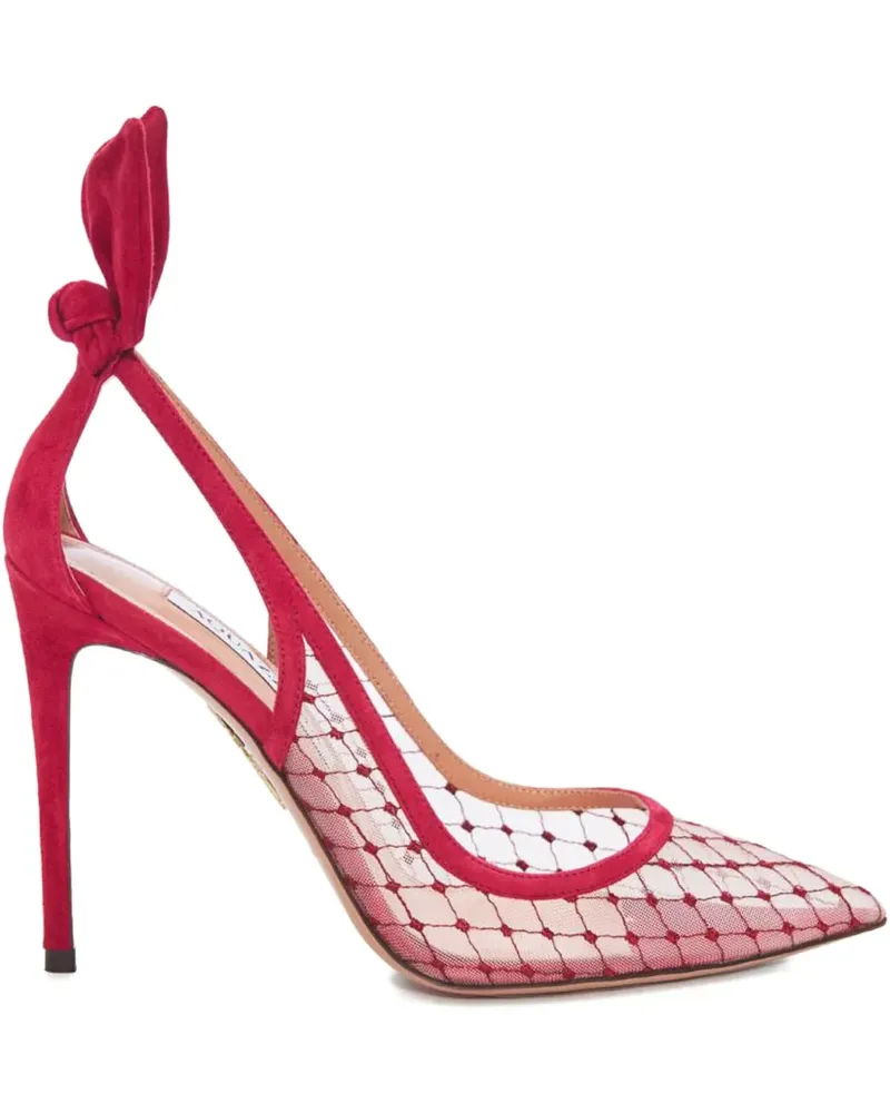 Aquazzura Stiletto-Pumps mit Mesh-Einsatz - Rot Rot