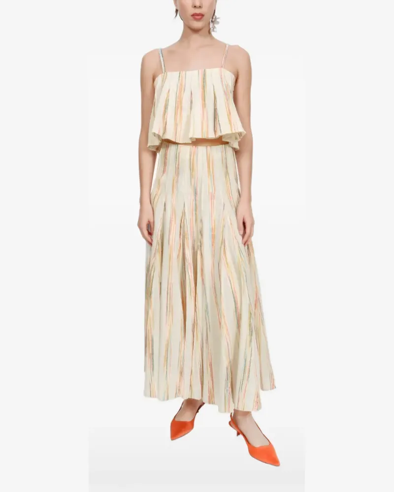 Rosie Assoulin Million Pleats striped top - Nude Nude