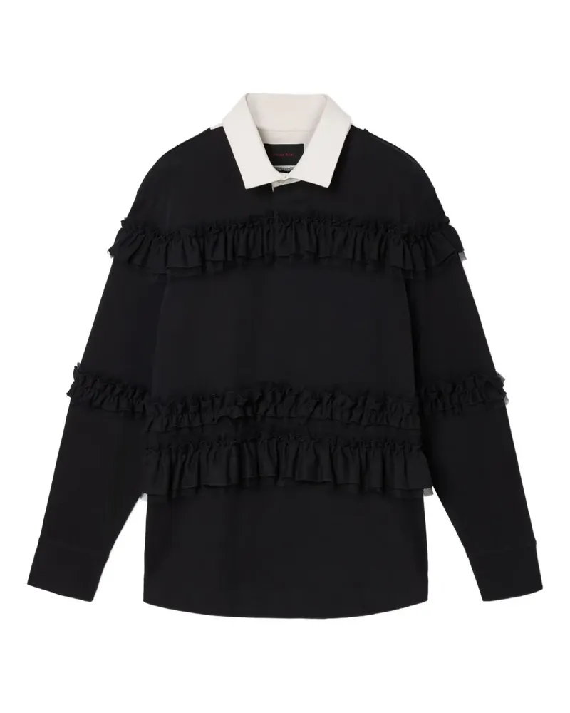 Simone Rocha Gerüschtes Poloshirt - Schwarz Schwarz