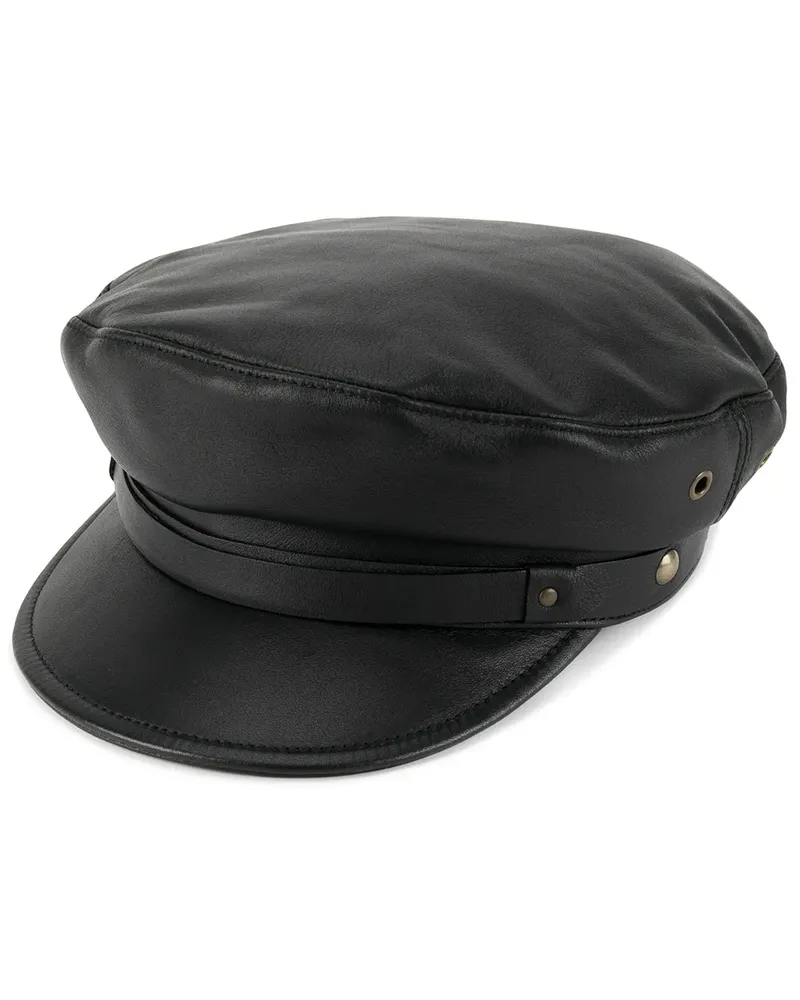 Dsquared2 Ledermütze mit geradem Schirm - Schwarz Schwarz