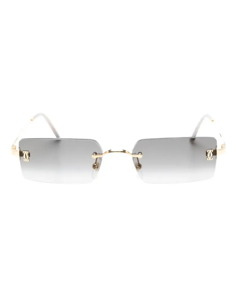 Cartier C de Cartier Sonnenbrille mit eckigem Gestell - Gold Gold