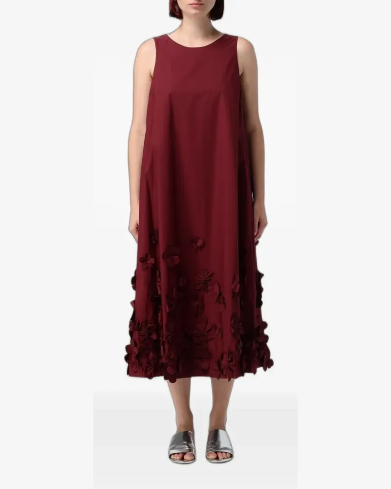 MEIMEIJ flower-appliqué sleeveless midi dress - Rot Rot