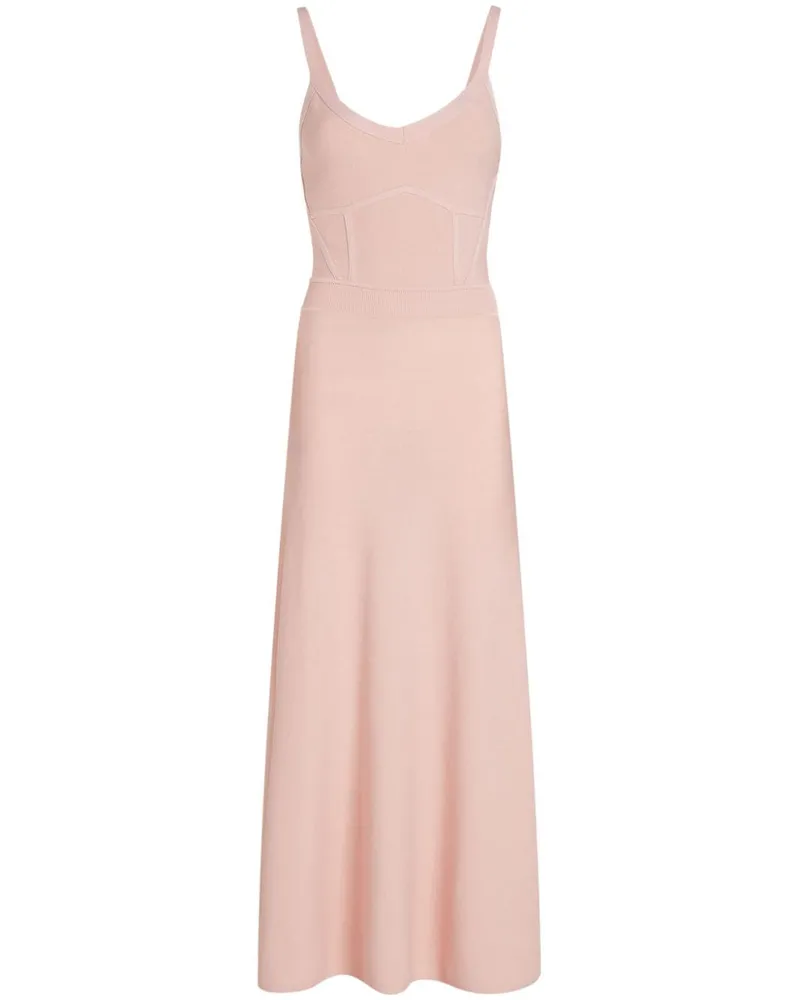 Karl Lagerfeld Gestricktes Midikleid mit Trägern - Rosa Rosa