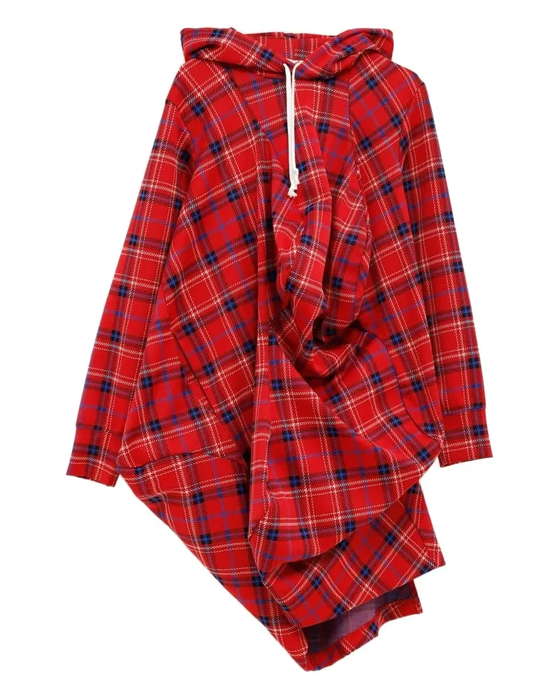Comme des Garçons Karierter Hoodie - Rot Rot