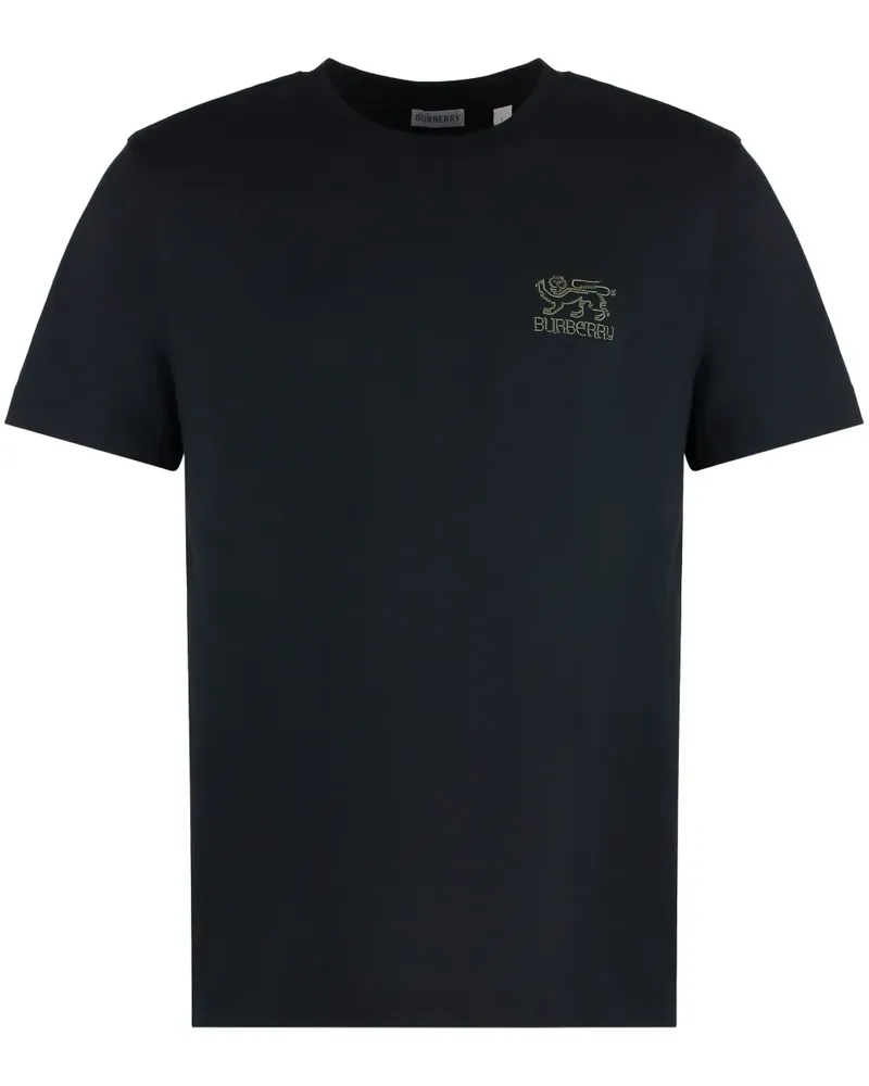 Burberry T-Shirt mit Logo-Stickerei - Blau Blau