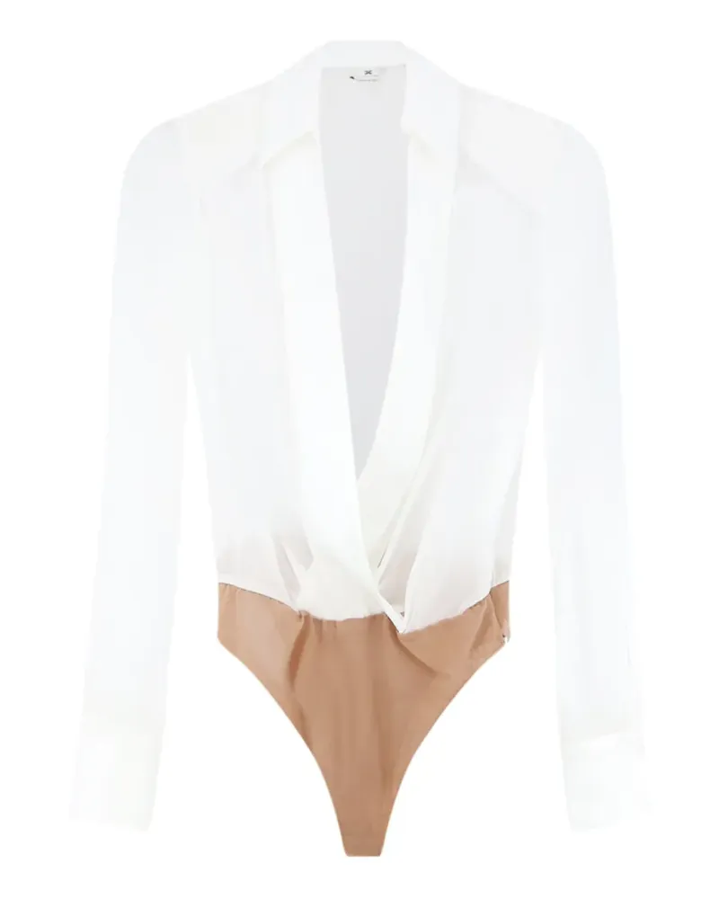 Elisabetta Franchi surplice-neck long-sleeved bodysuit - Weiß Weiß