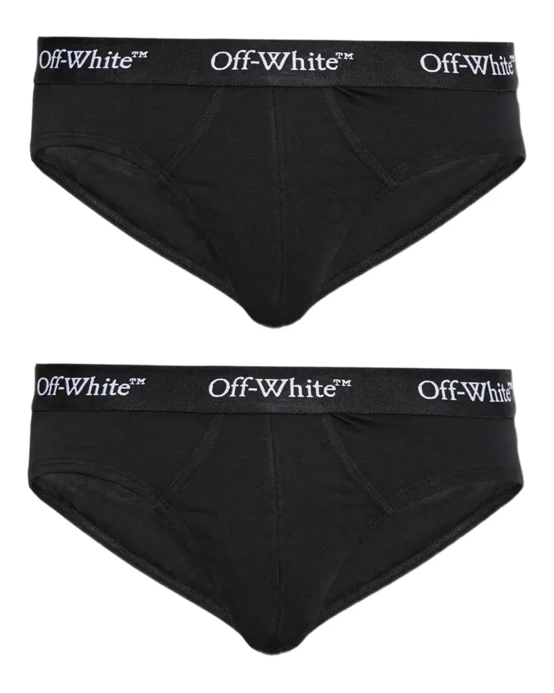 OFF-WHITE Set aus zwei Slips mit Logo-Bund - Schwarz Schwarz