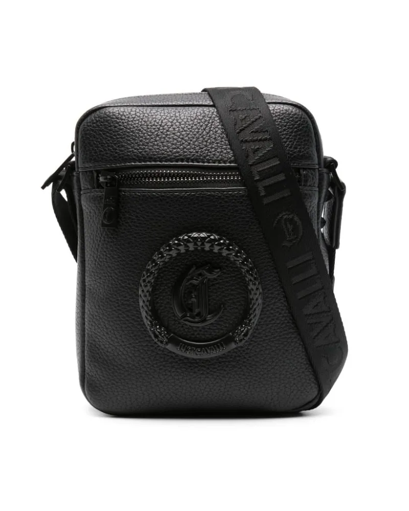 Just Cavalli Kuriertasche mit Logo-Schild - Schwarz Schwarz