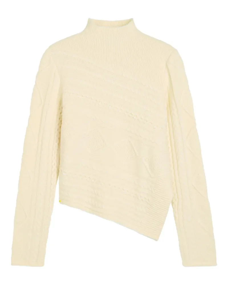 STAUD Sidney cable-knit asymmetric sweater - Nude Nude
