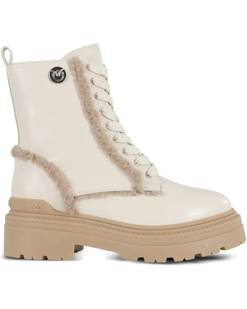 Pinko Mia Stiefel mit Teddy-Besatz - Nude Nude