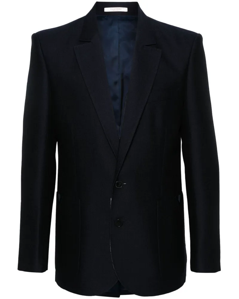 Valentino Garavani Einreihiges Sakko mit V-Detail - Blau Blau