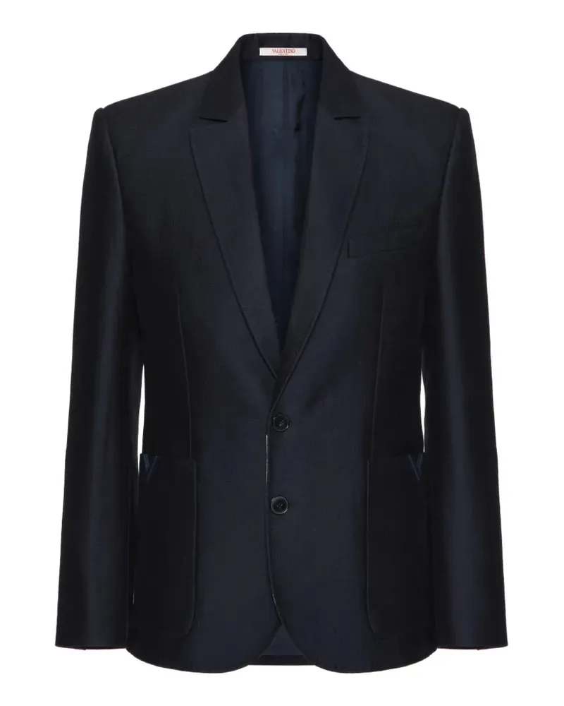 Valentino Garavani Einreihiges Sakko mit V-Detail - Blau Blau