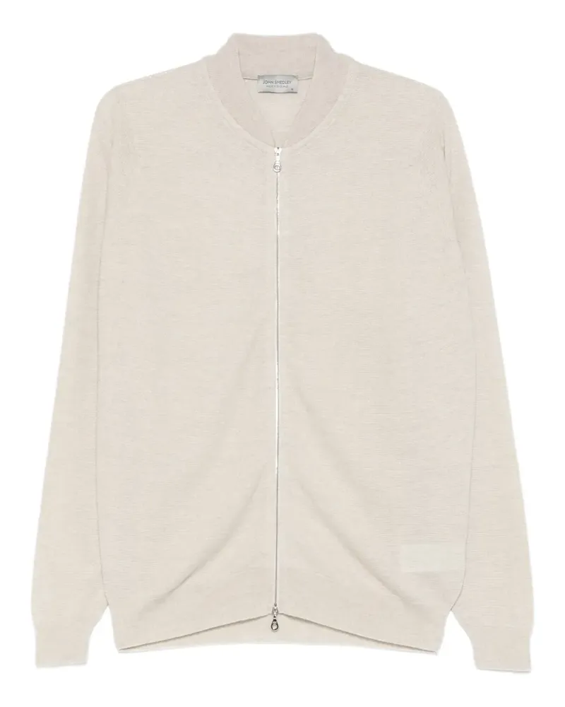 John Smedley Cardigan mit Reißverschluss - Nude Nude