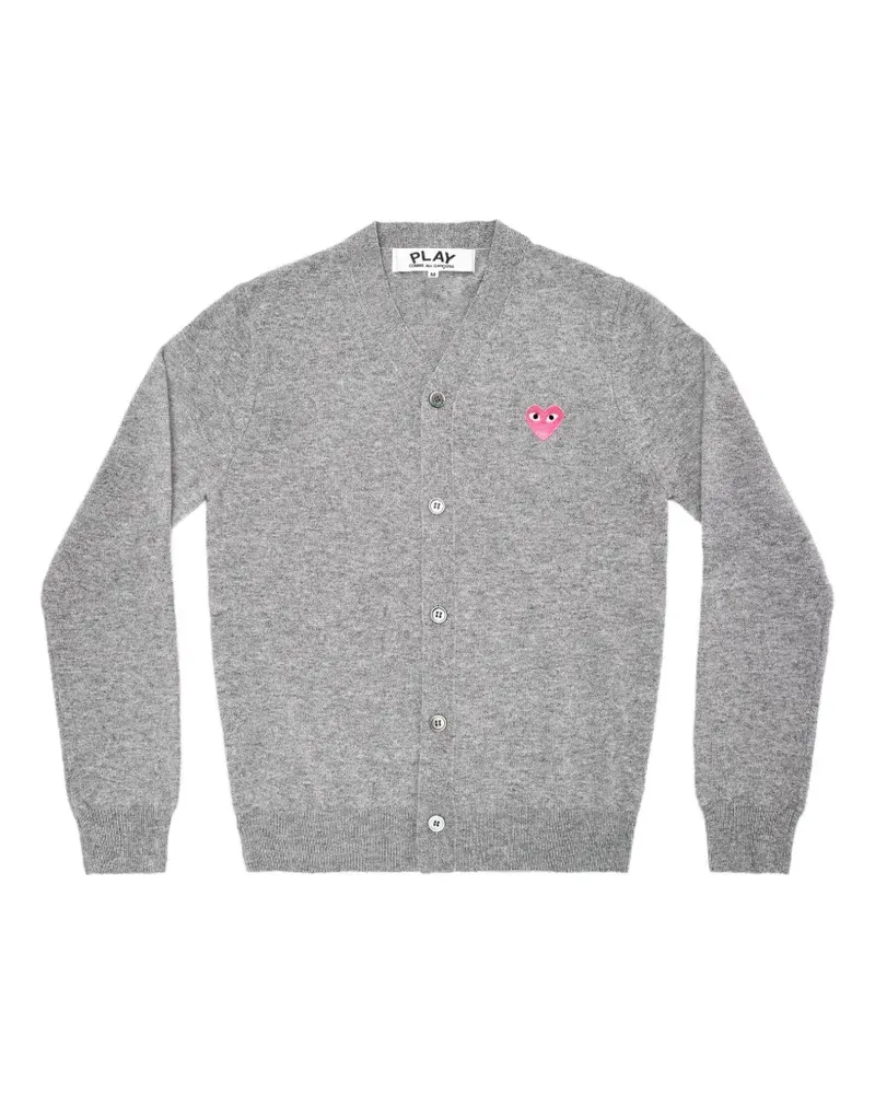 Comme des Garçons Play Cardigan mit Herz-Patch und V-Ausschnitt - Grau Grau