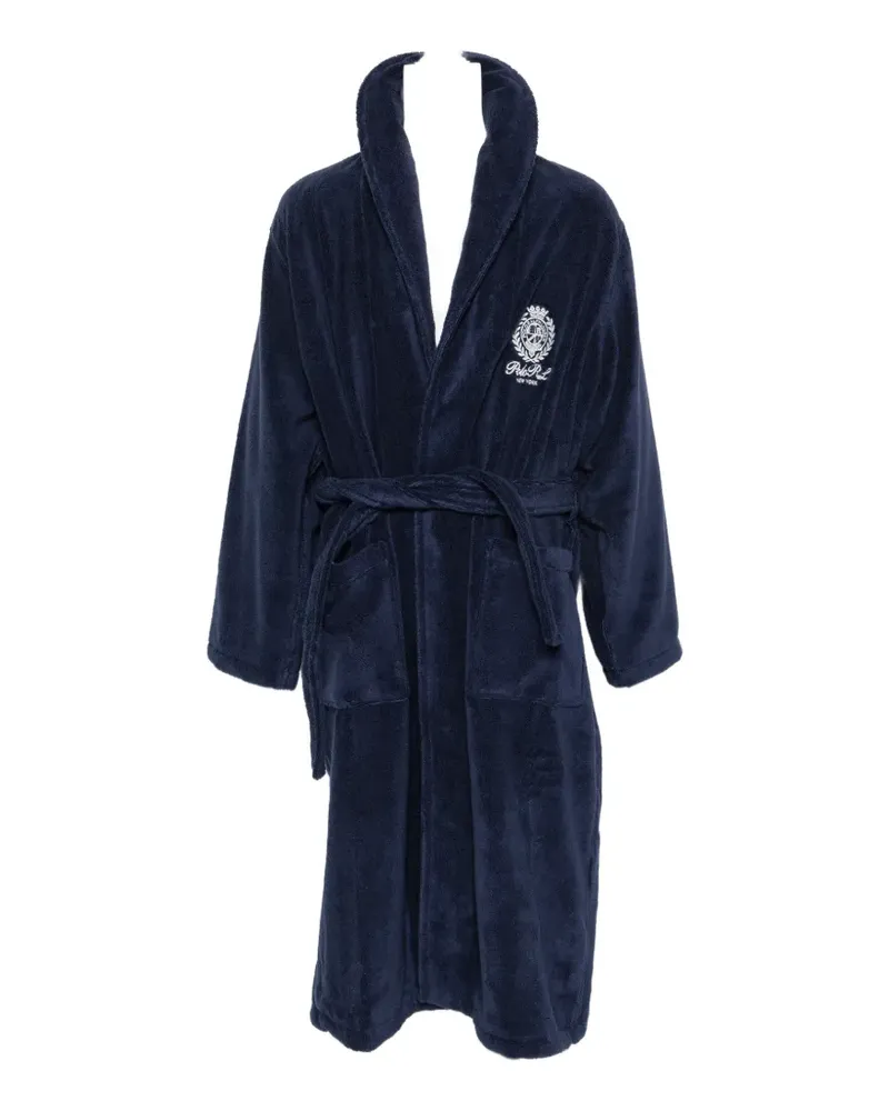 Ralph Lauren embroidered-logo belted dressing gown - Blau Blau