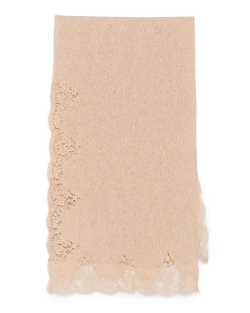Ermanno Scervino Schal mit Spitzensaum - Nude Nude