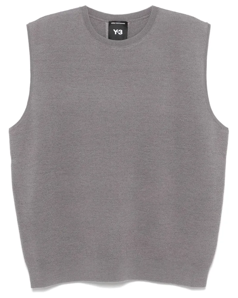 Y-3 Gestricktes Top mit 3 Streifen - Grau Grau