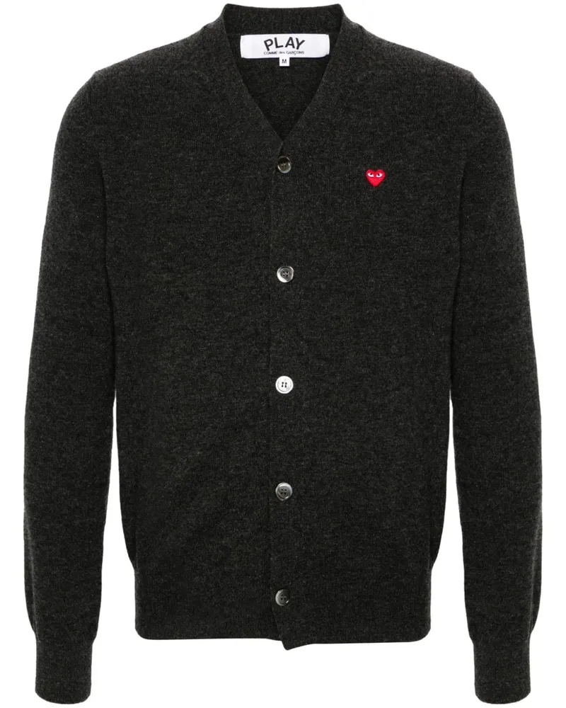 Comme des Garçons Cardigan mit Herz-Patch Grau