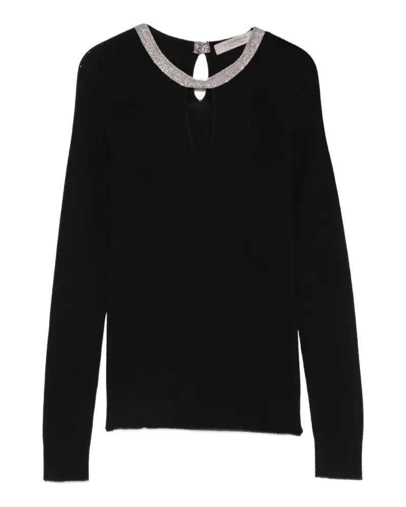 D.EXTERIOR Sweatshirt mit Kristallen - Schwarz Schwarz