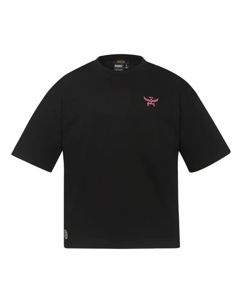 MCM x SNIPES T-Shirt mit Strass-Logo - Schwarz Schwarz