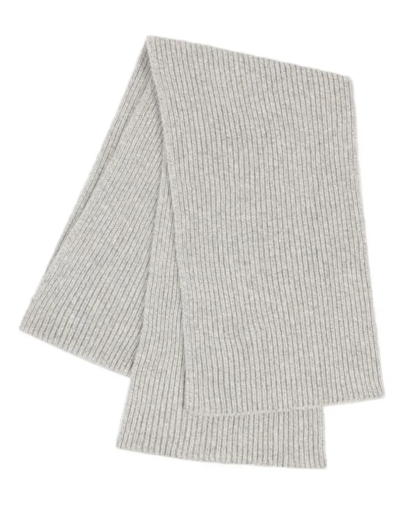 John Smedley Gerippter Schal aus Merino-Kaschmirgemisch - Grau Grau