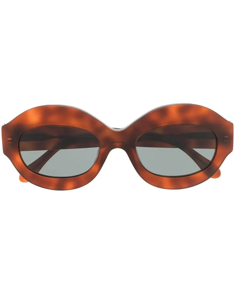 Marni Runde Sonnenbrille in Schildpattoptik - Braun Braun
