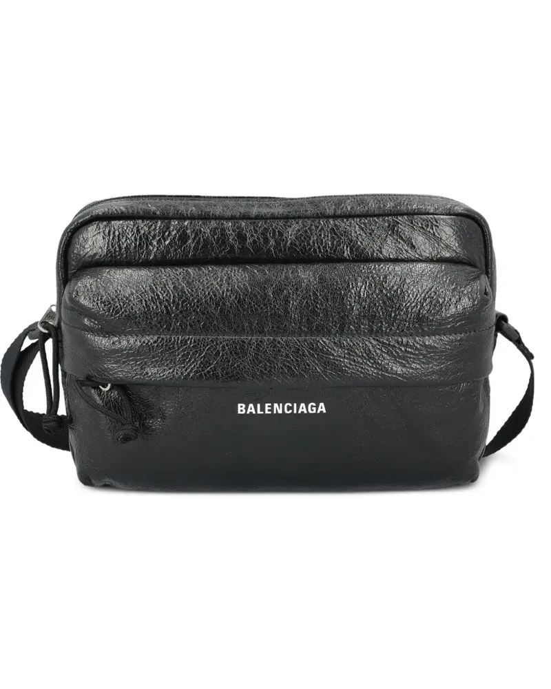 Balenciaga logo-print shoulder bag - Schwarz Schwarz