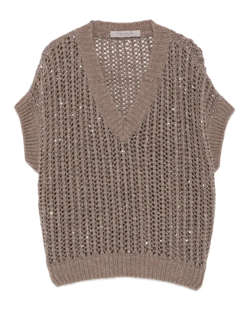 D.EXTERIOR Pullover mit Pailletten - Braun Braun