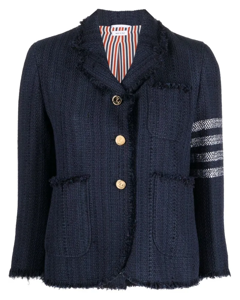 Thom Browne Tweed-Jacke mit Streifen - Blau Blau