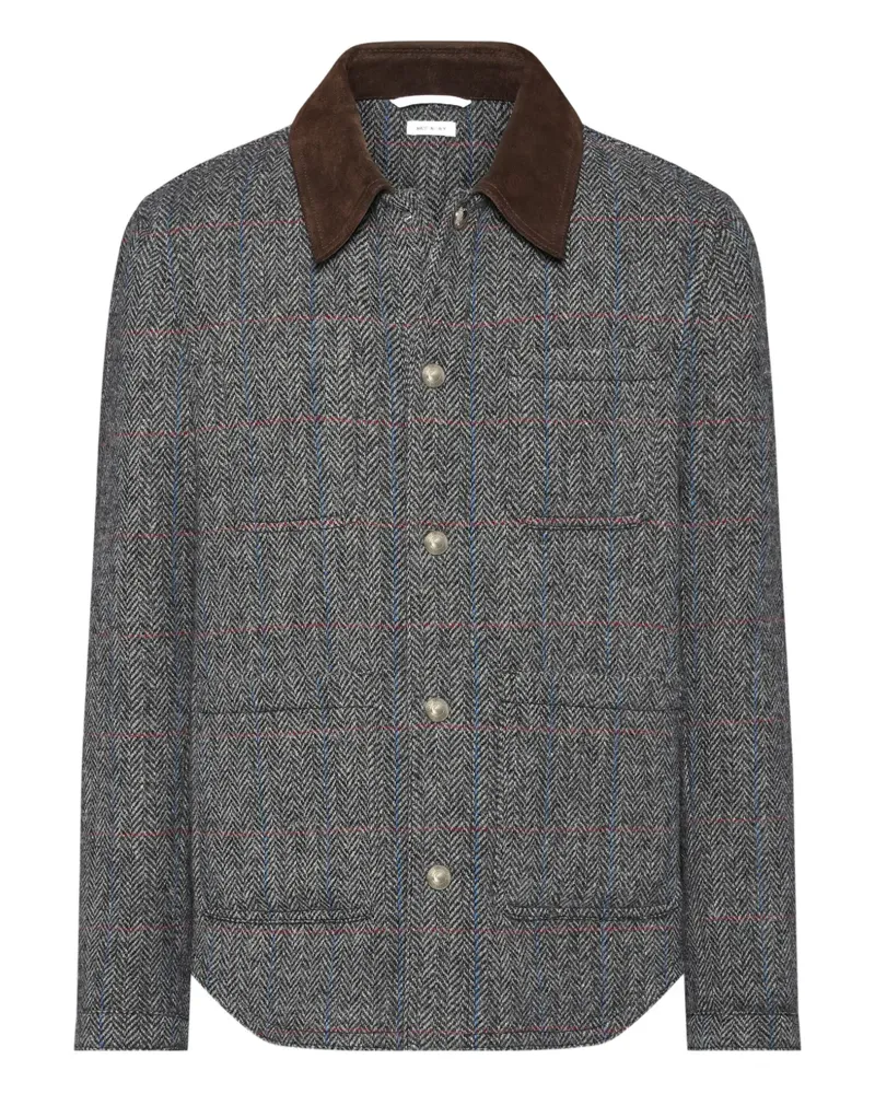 Thom Browne Sakko mit Fischgrätenmuster - Grau Grau