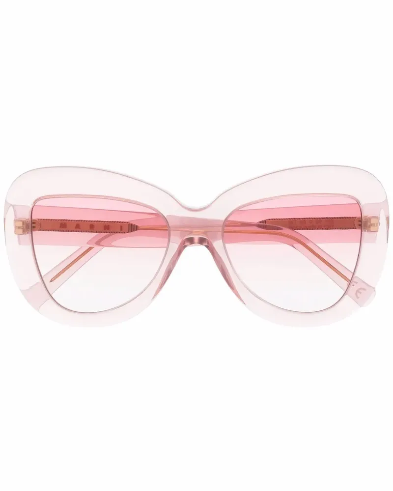 Marni Eckige Sonnenbrille mit Logo - Rosa Rosa
