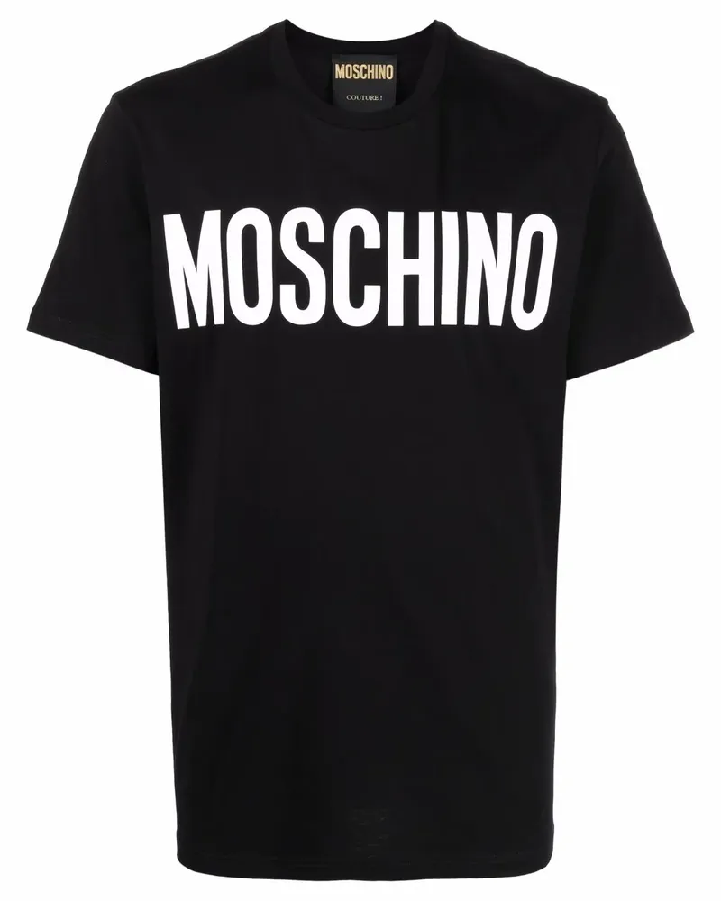 Moschino T-Shirt aus Bio-Baumwolle mit Logo-Print - Schwarz Schwarz