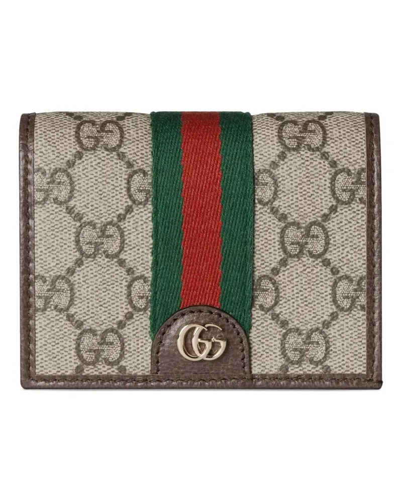 Gucci Ophidia small logo stripe wallet - Nude Nude