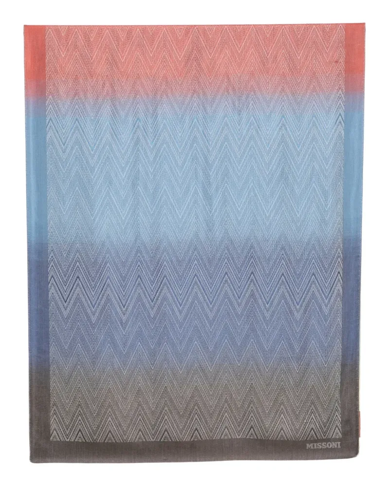 Missoni zigzag-knit scarf - Blau Blau