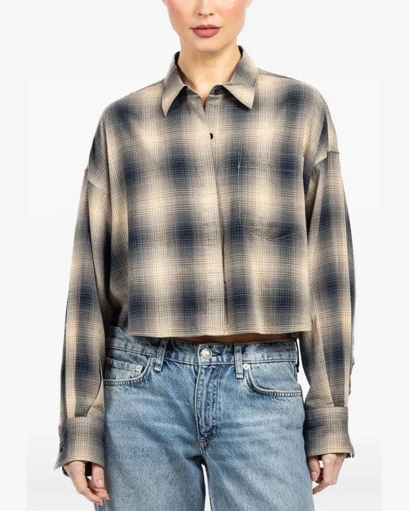 Rag & Bone Kariertes Cropped-Hemd - Nude Nude
