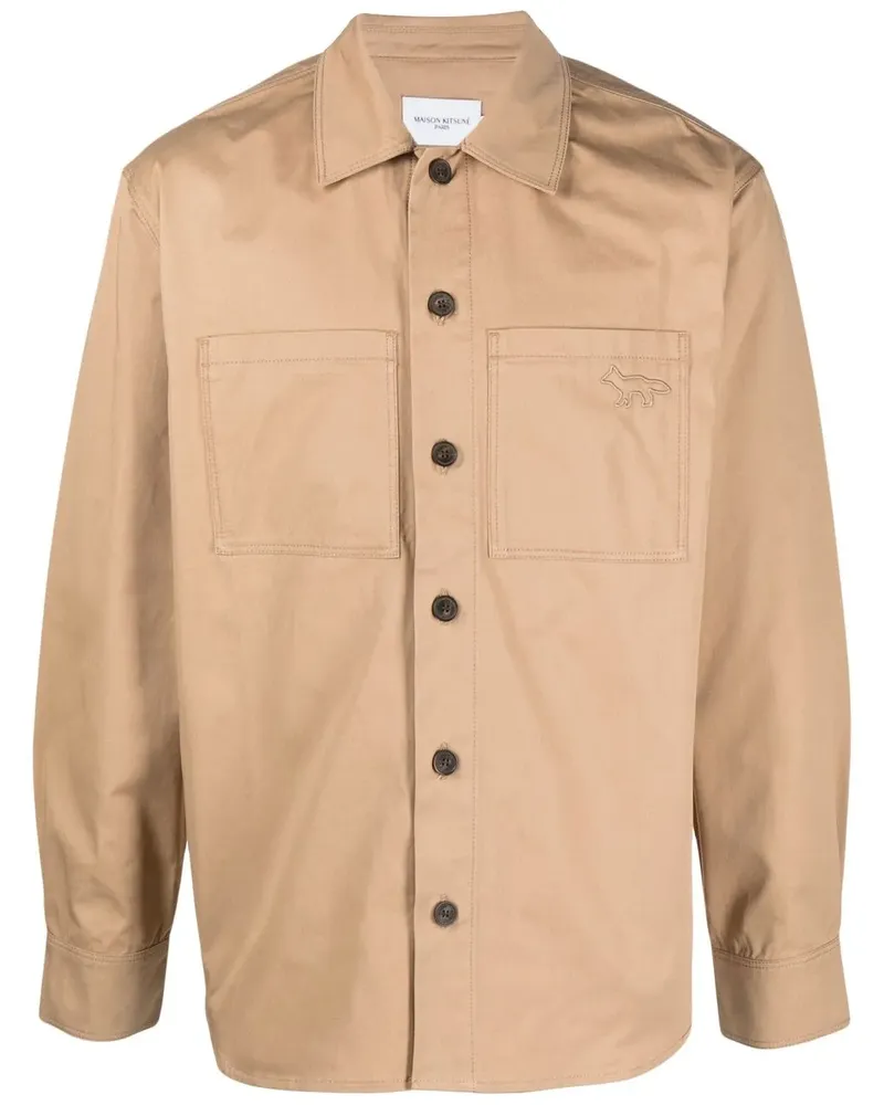 Kitsuné Hemdjacke mit Knopfleiste - Braun Braun