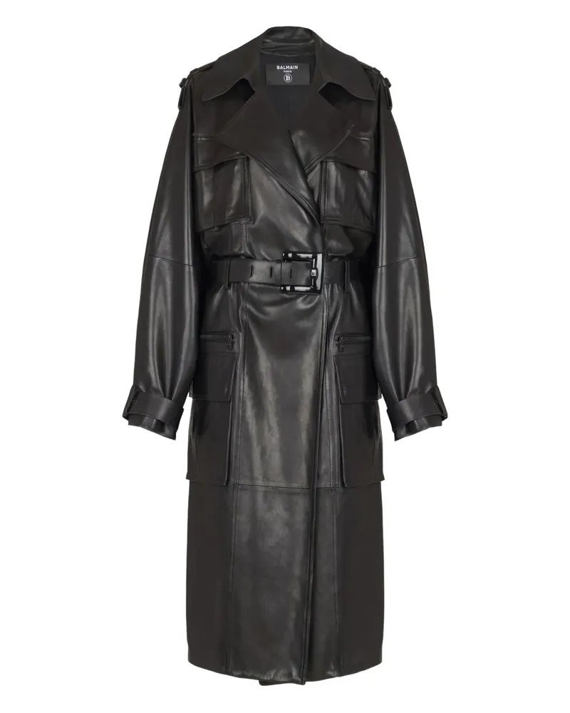 Balmain Trenchcoat mit Gürtel - Schwarz Schwarz