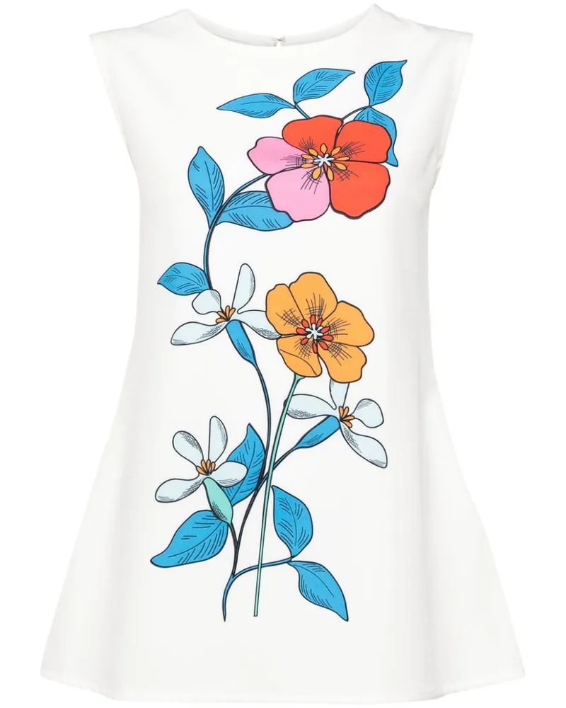 Bambah Ärmellose Hibiscus Tunika - Weiß Weiß