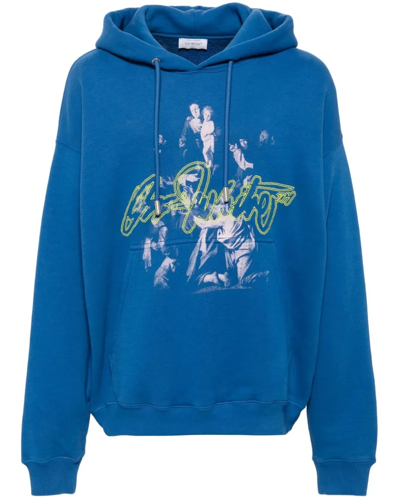 OFF-WHITE Hoodie mit grafischem Print - Blau Blau