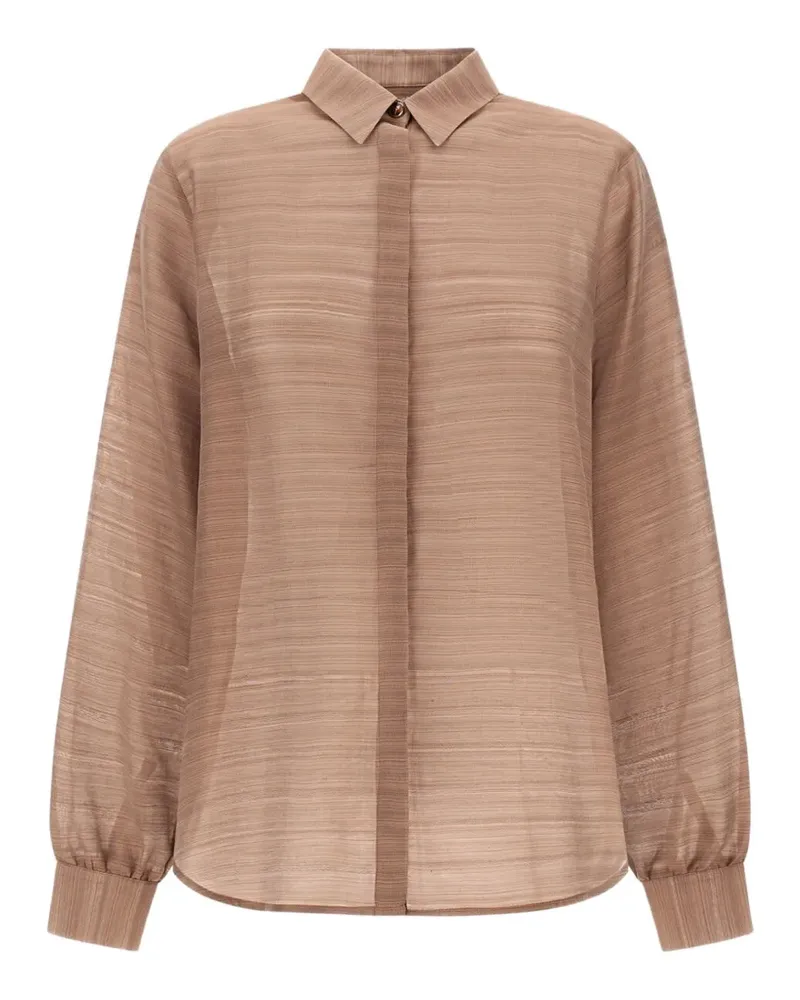 Herno Gestreiftes Jacquard-Hemd - Braun Braun