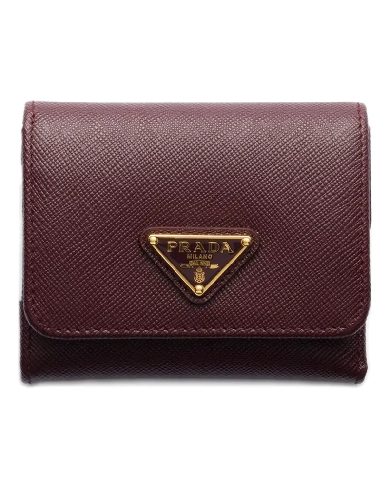Prada Kleines Portemonnaie aus Saffiano-Leder - Rot Rot