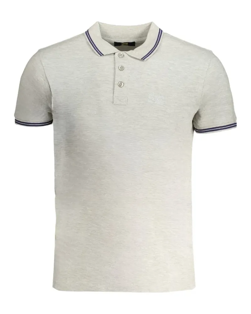 Roberto Cavalli tipped melange polo shirt - Grau Grau