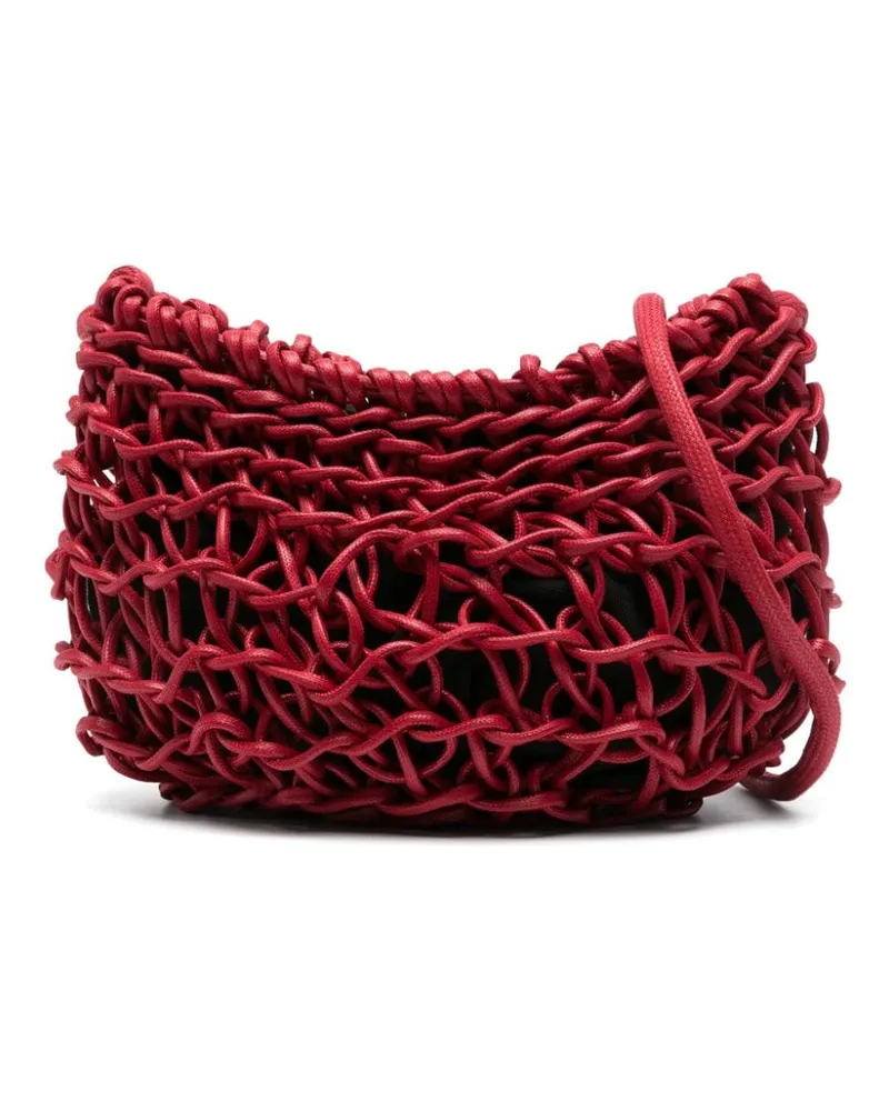 Alienina Gewebte Cecilia Schultertasche - Rot Rot