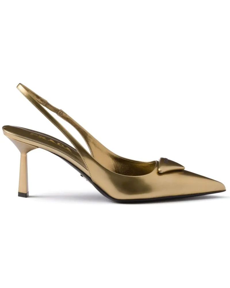 Prada Pumps mit Logo-Applikation 75mm Gold