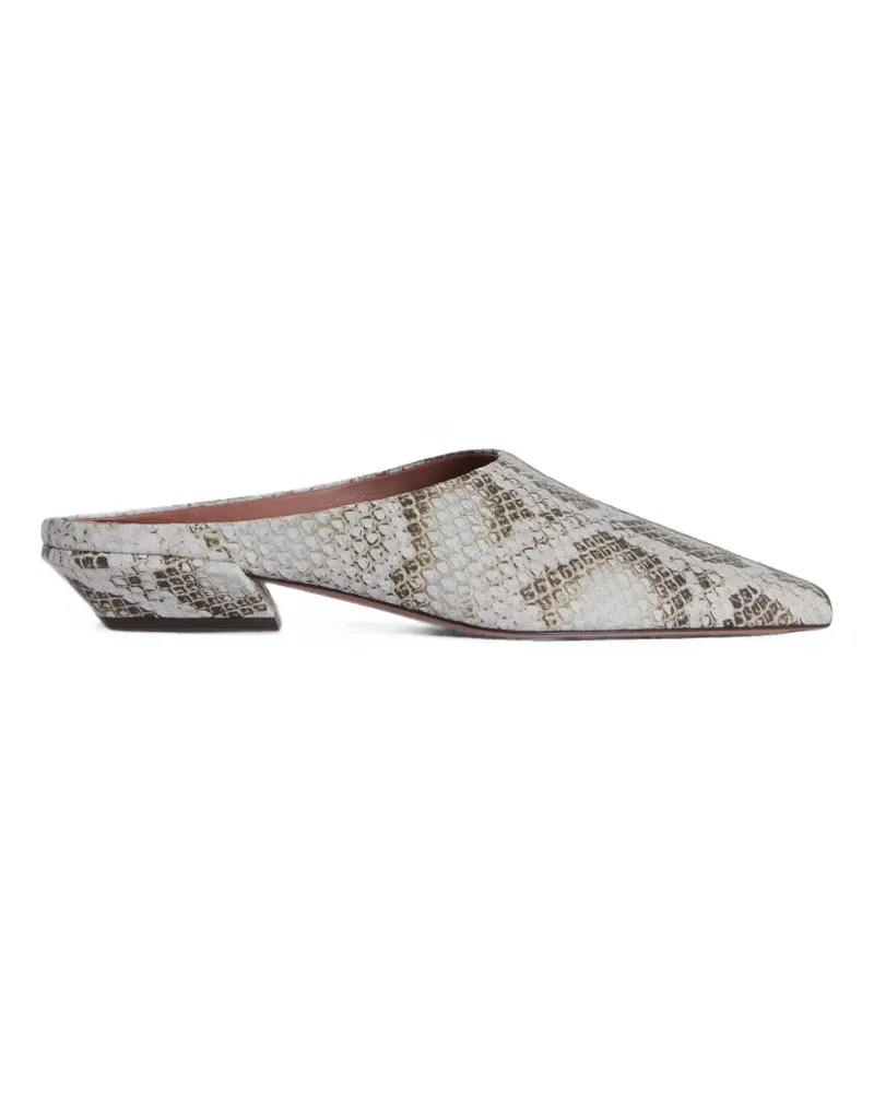 Paris Texas Belle snakeskin-effect mules - Nude Nude
