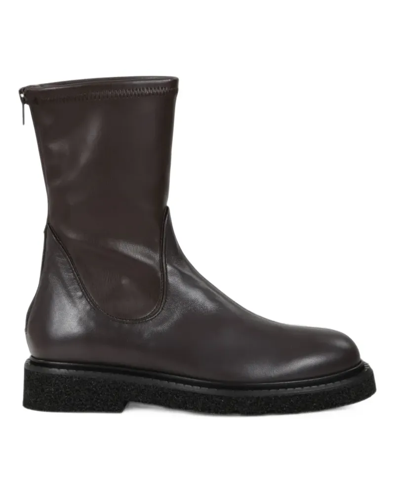 Guglielmo Rotta rear zip-fastening leather ankle boots - Braun Braun
