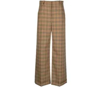 Weite Hose mit Karomuster - Nude